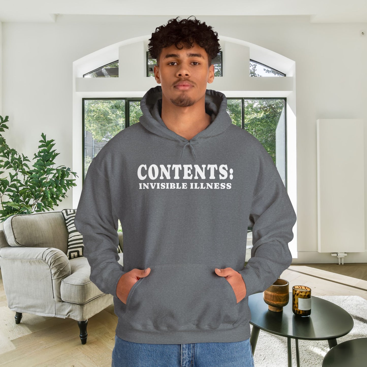 Contents: Invisible Illness Heavy Blend™ Hooded Sweatshirt