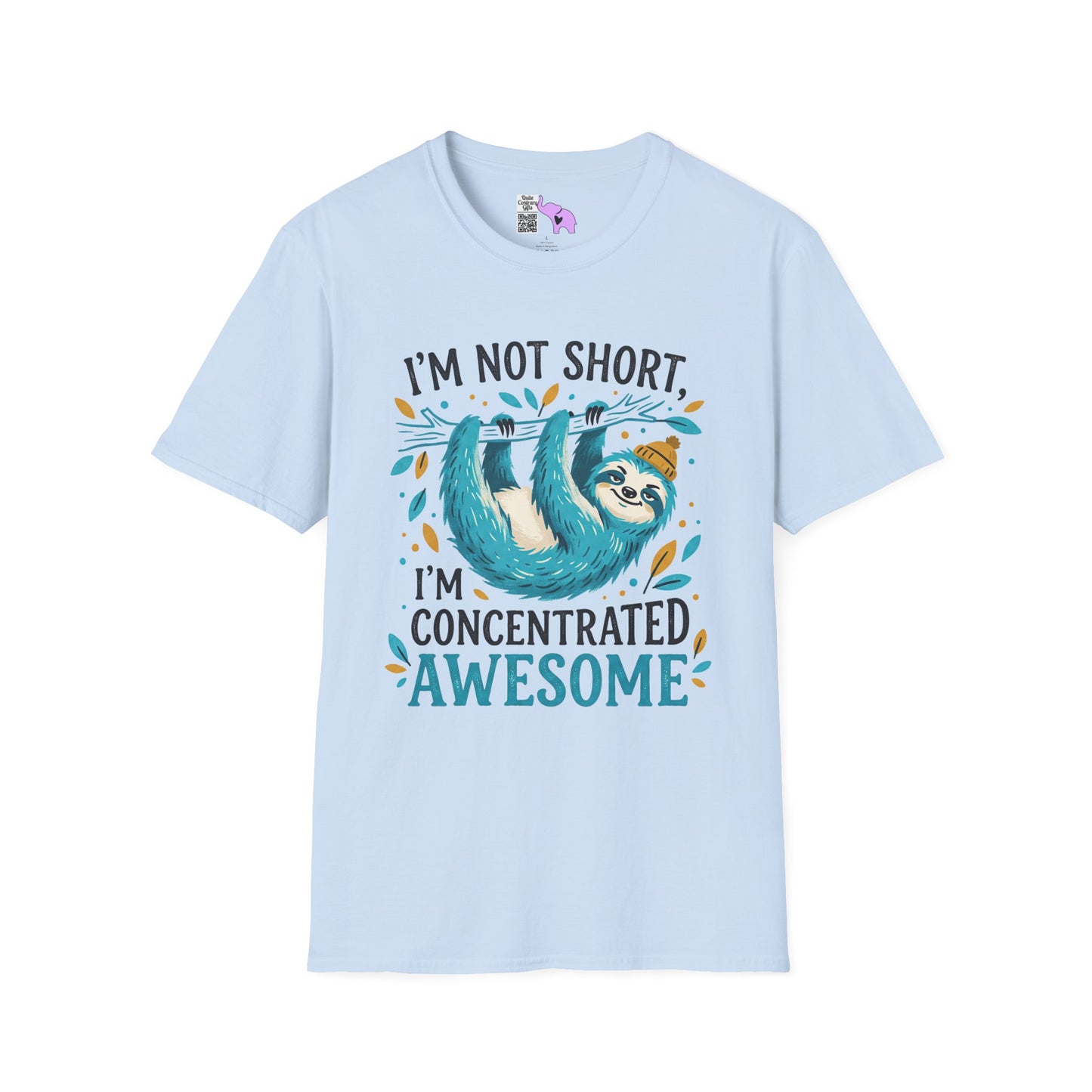""I'm Not Short I'm Concentrated Awesome (Sloth on Branch) Adult T-shirt