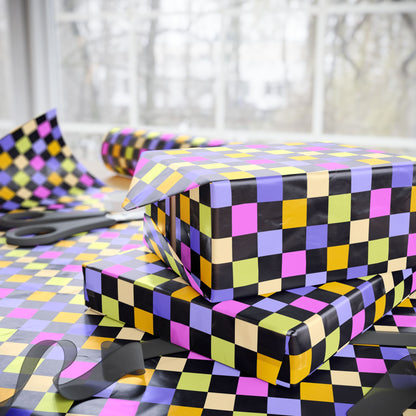 Joyful Checkerboard Gift Wrap
