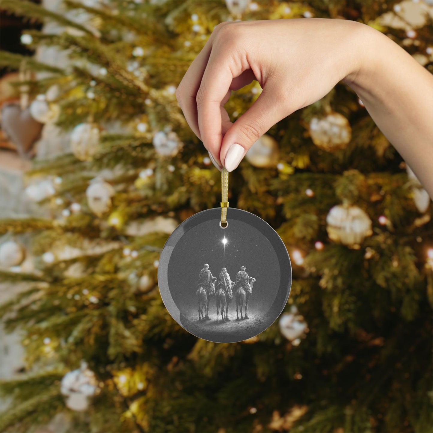 3 Wise Men Glass Ornament