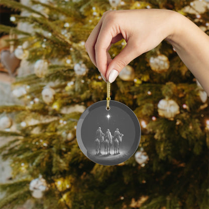 3 Wise Men Glass Ornament