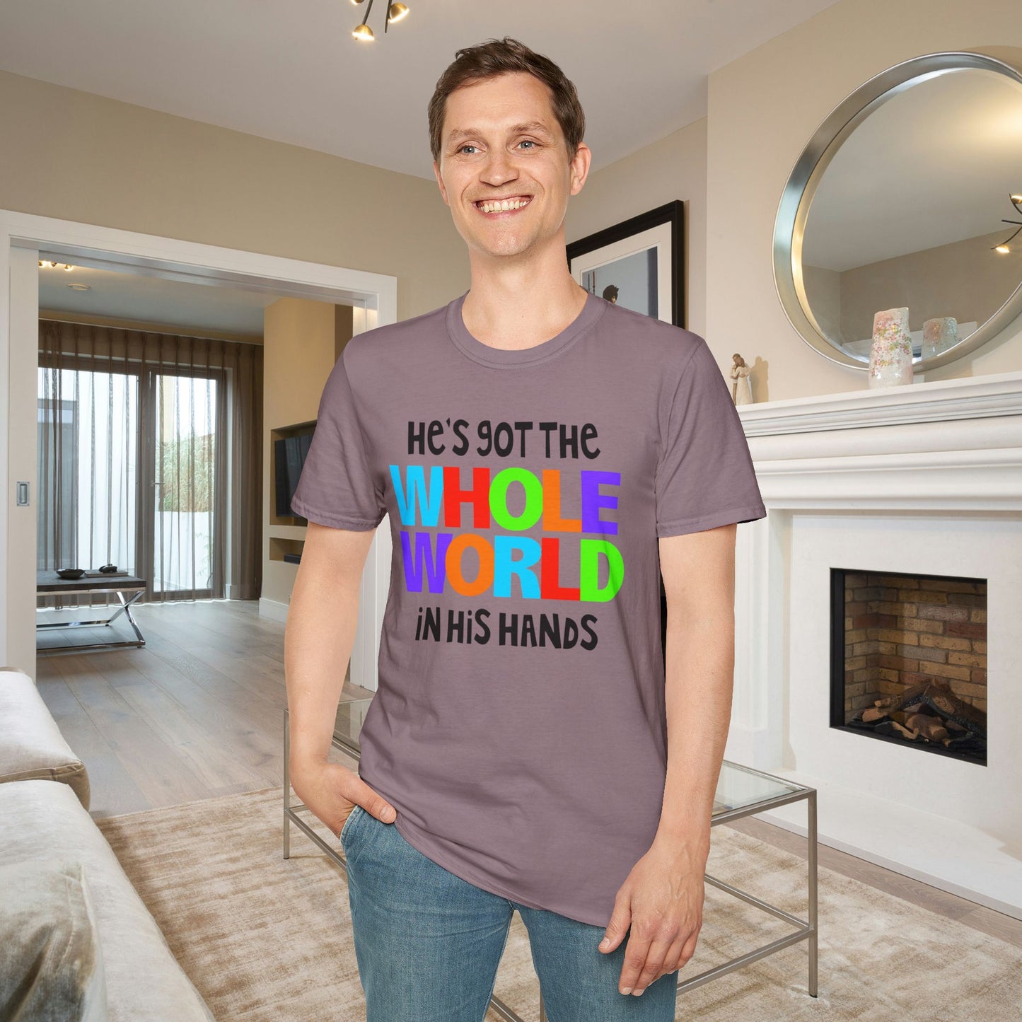 He's Got The Whole World In His Hands Adult T-shirt