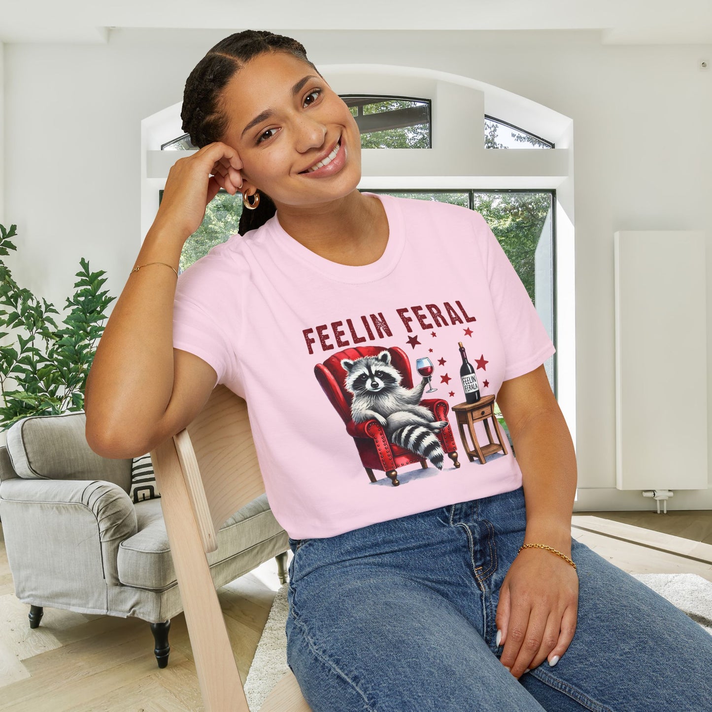Feelin Feral (Wine) Adult T-shirt