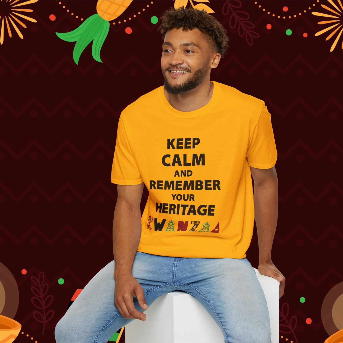 Keep Calm and Remember Your Heritage Kwanzaa Adult T-shirt