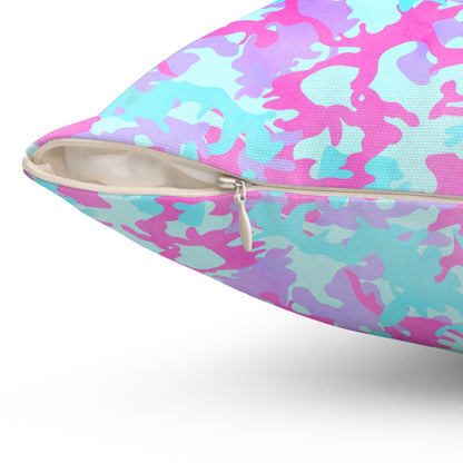 Cotton Candy Camo Throw Pillow