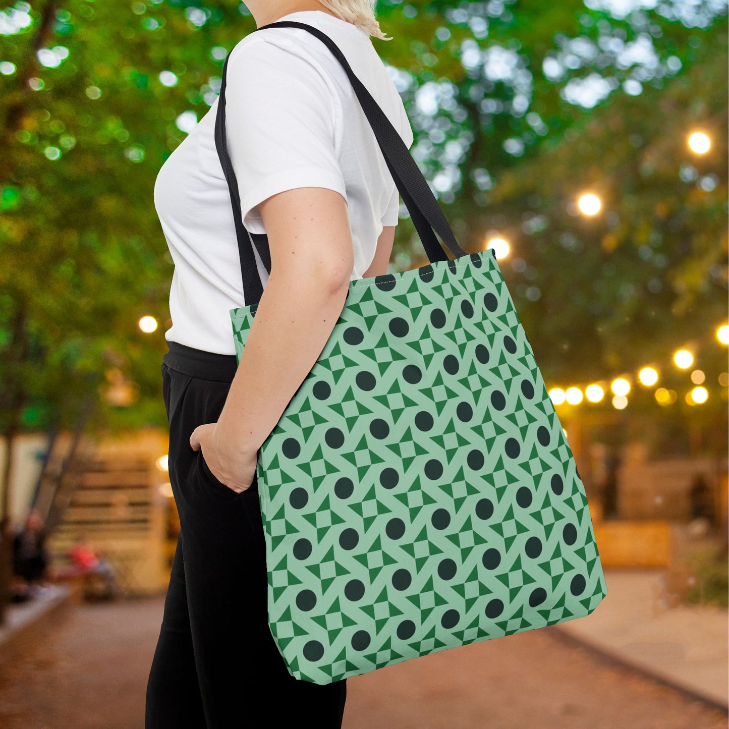 Emerald Pinwheels Canvas Tote Bag