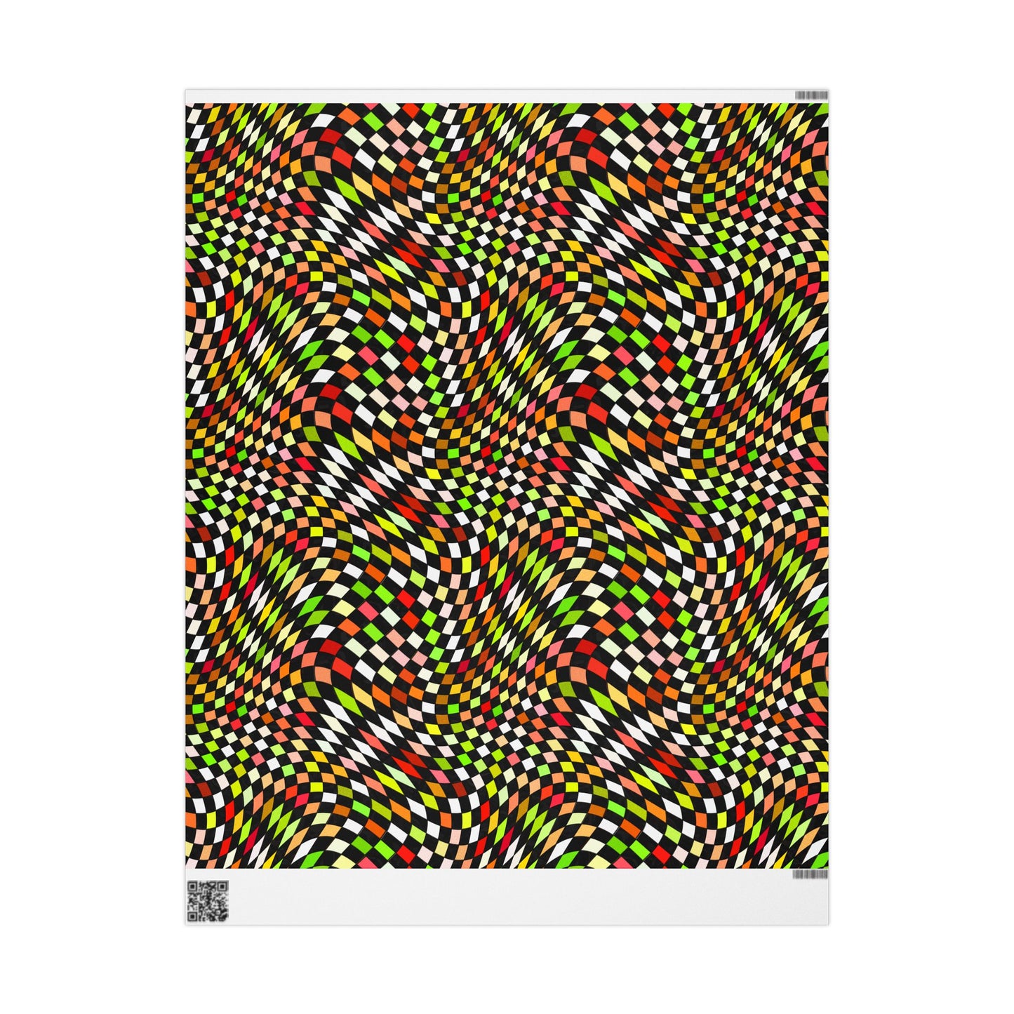 Warped Yellow/Green Checkered Wrapping Paper