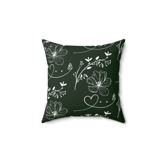 Flowers & Butterflies Throw Pillow