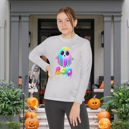 Neon Ghostly Boo Youth Long Sleeve Tee