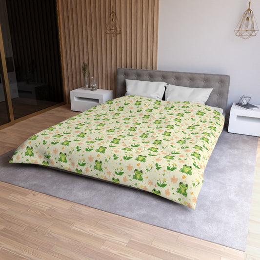 Froggy Meadow Microfiber Duvet Cover