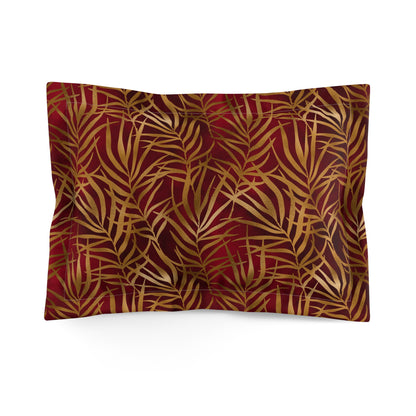 Crimson Palm Veil Duvet Bedding Set