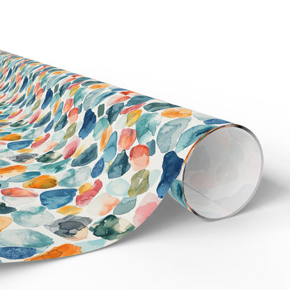 Watercolor Pebble Terrazzo  Wrapping Paper