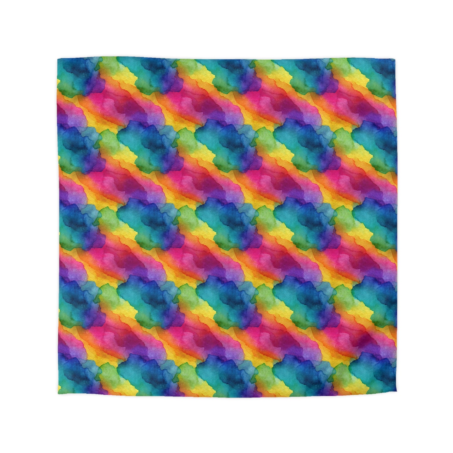 Rainbow Watercolors Microfiber Duvet Cover