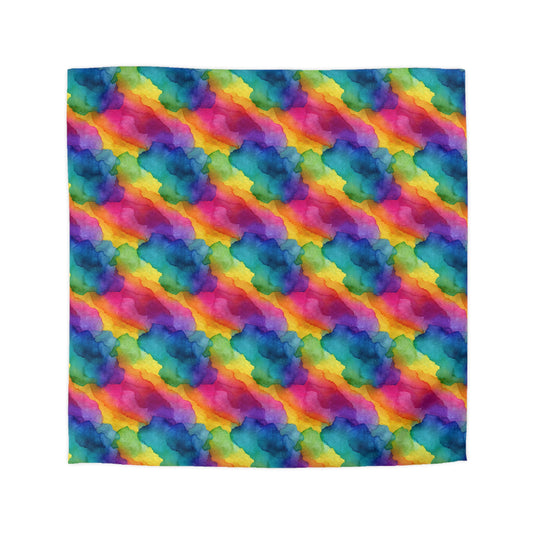Rainbow Watercolors Microfiber Duvet Cover