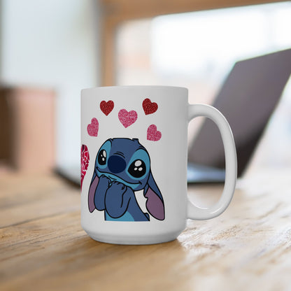 Valentine Stitch Ceramic Mug, (11oz, 15oz)