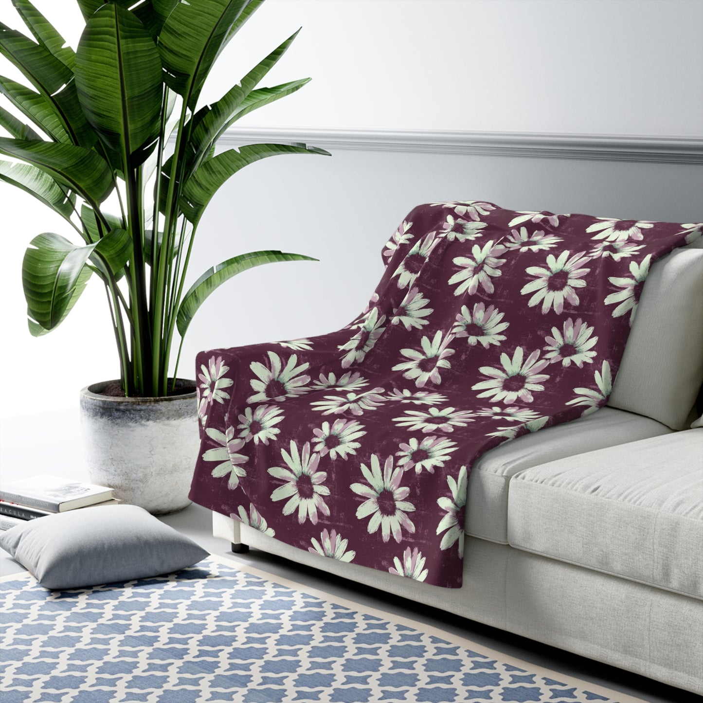 Purple Tide Petals Fleece Blanket