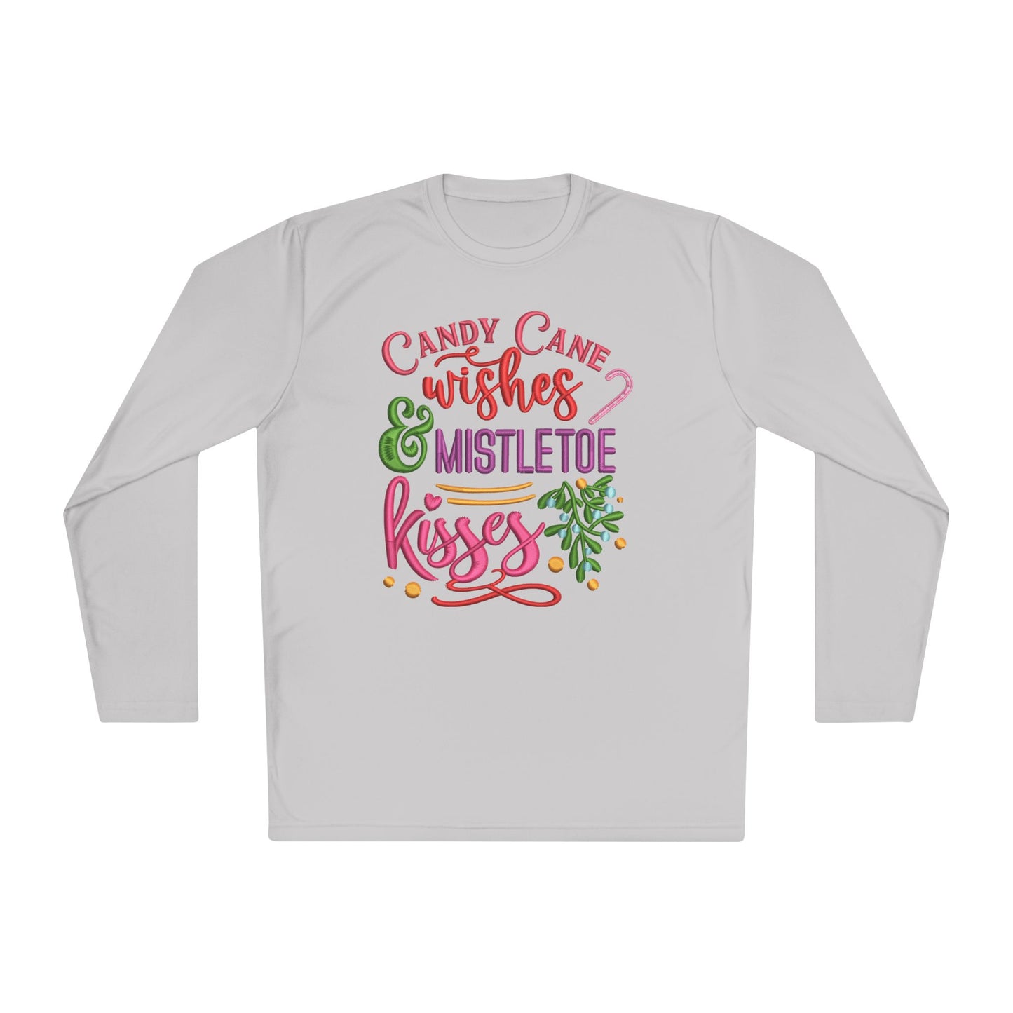 Candy Cane Wishes & Mistletoe Kisses Adult Long Sleeve Tee