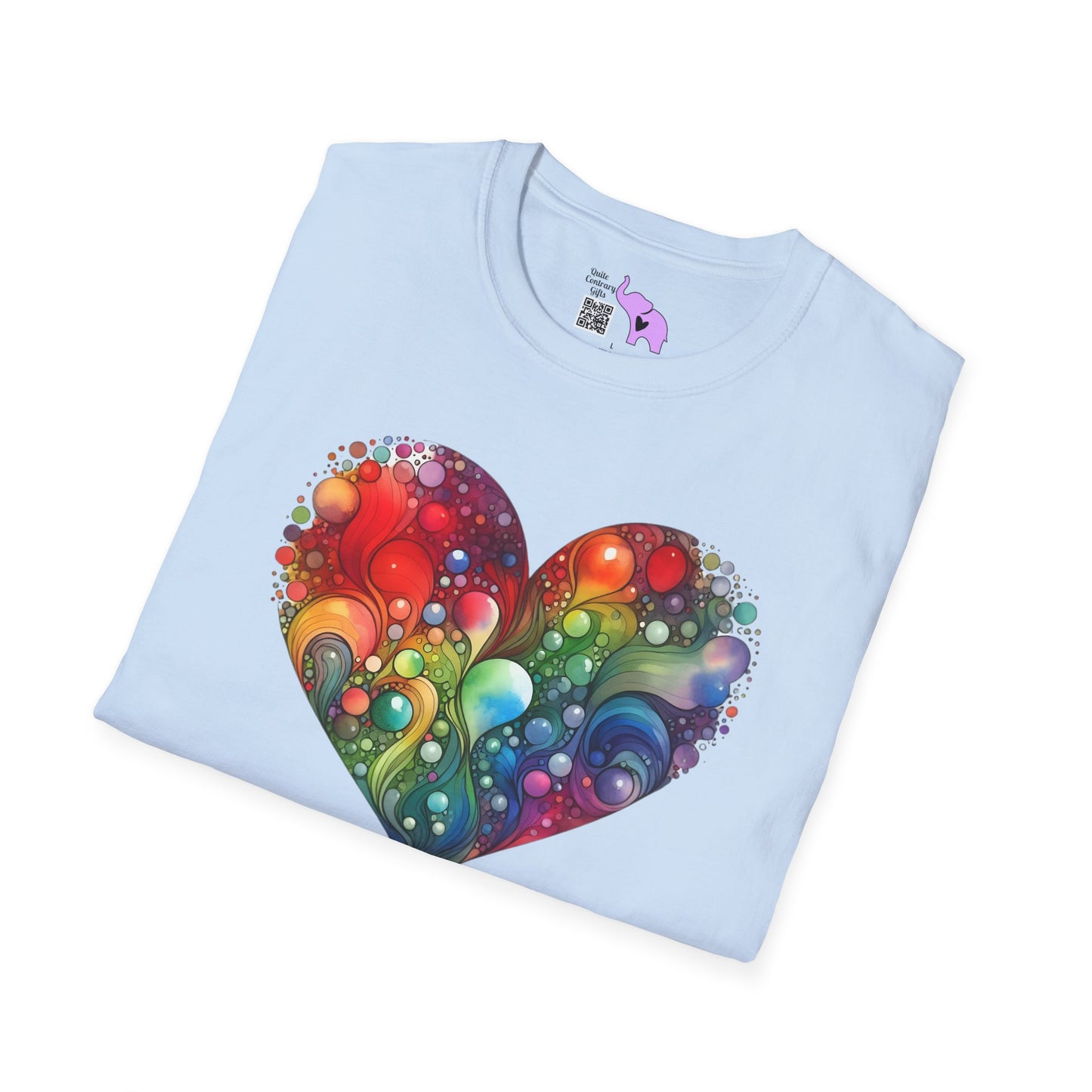 Color Burst Heart Adult T-shirt