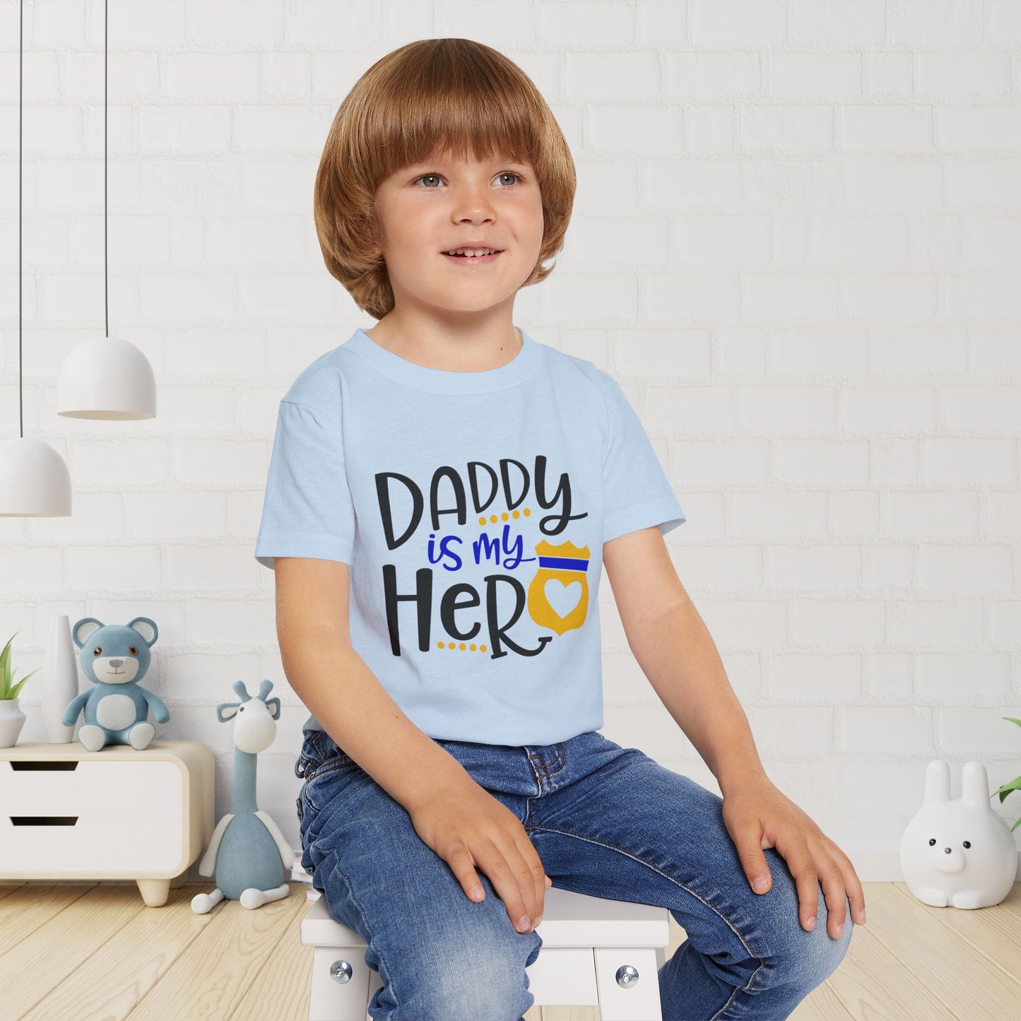 Daddy Is My Hero (Law Enforcement) Heavy Cotton™ Toddler T-shirt