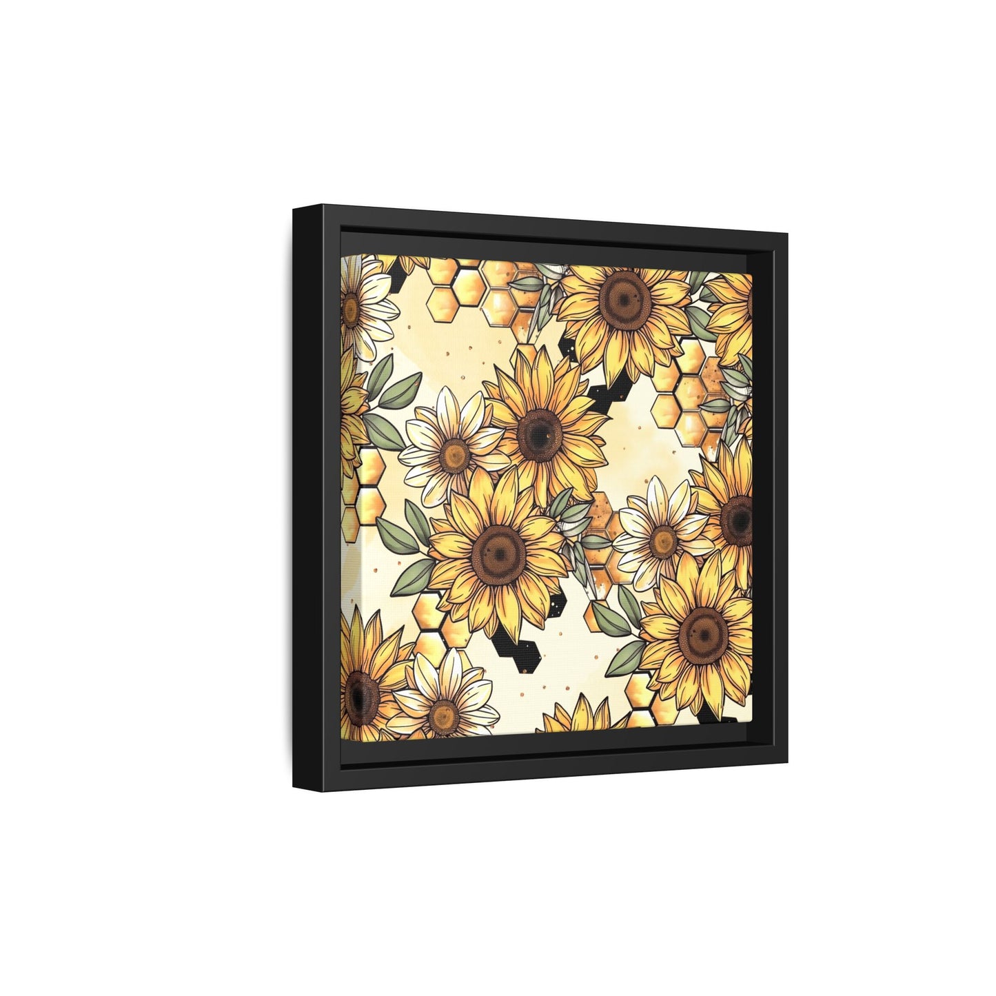 Sunflowers & Honeycombs Framed Canvas Art