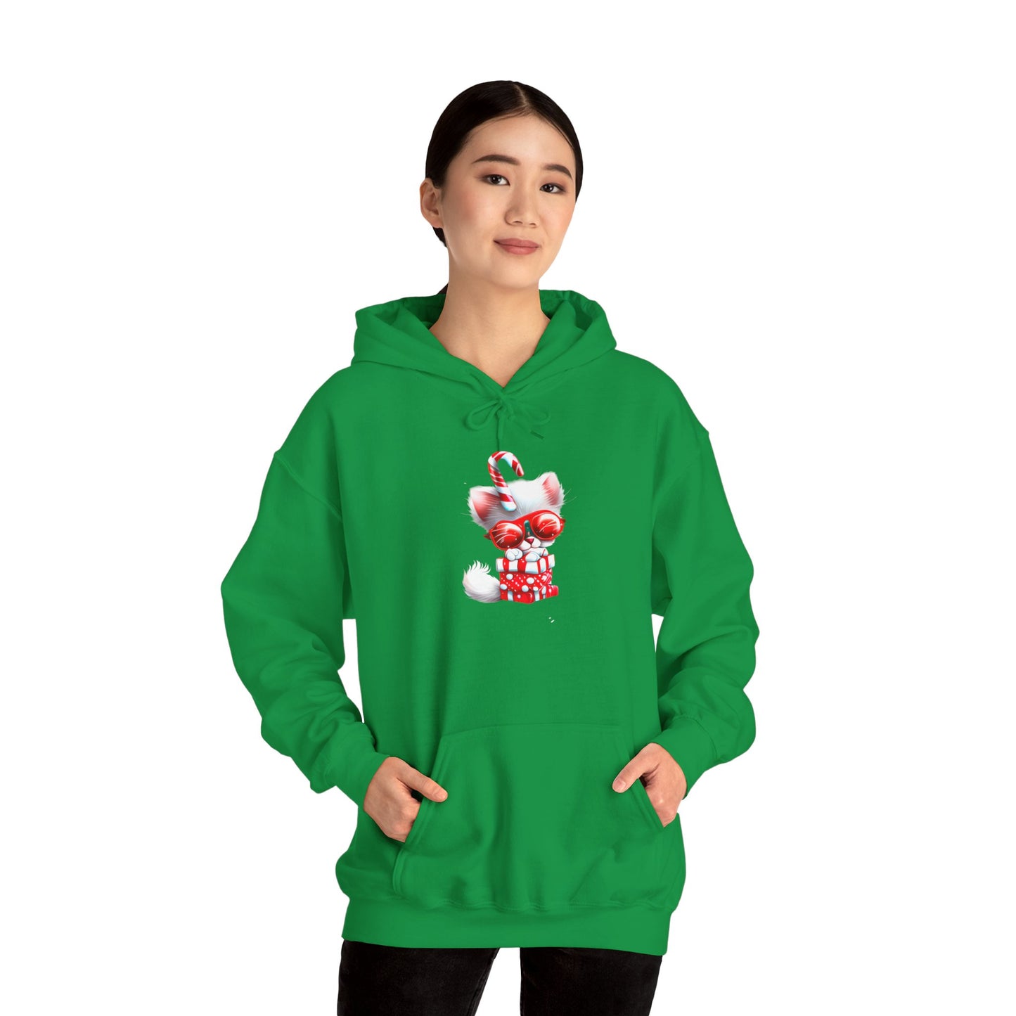 Candy Cane Kitten Heavy Blend™ Hooded Sweatshirt