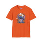 Halloween Skeleton Stitch w/Ghosts & Pumpkins Adult T-shirt