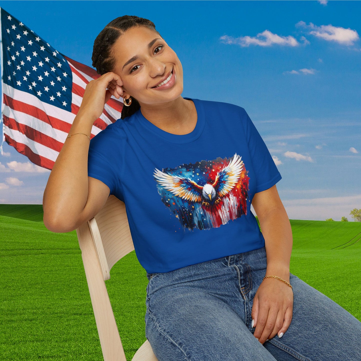 American Bald Eagle in Flight Adult T-shirt