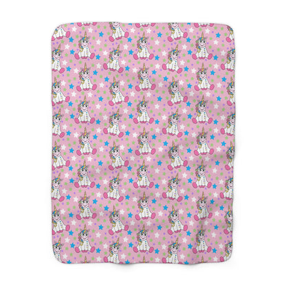 Twinkle Toes Unicorns Sherpa Fleece Blanket