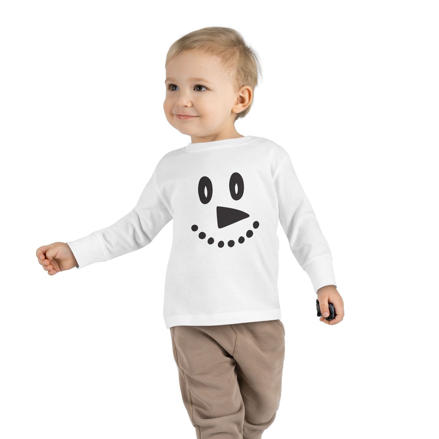 Snowman Face Toddler Long Sleeve Tee