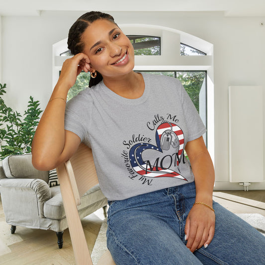My Favorite Soldier Calls Me Mom Adult T-shirt