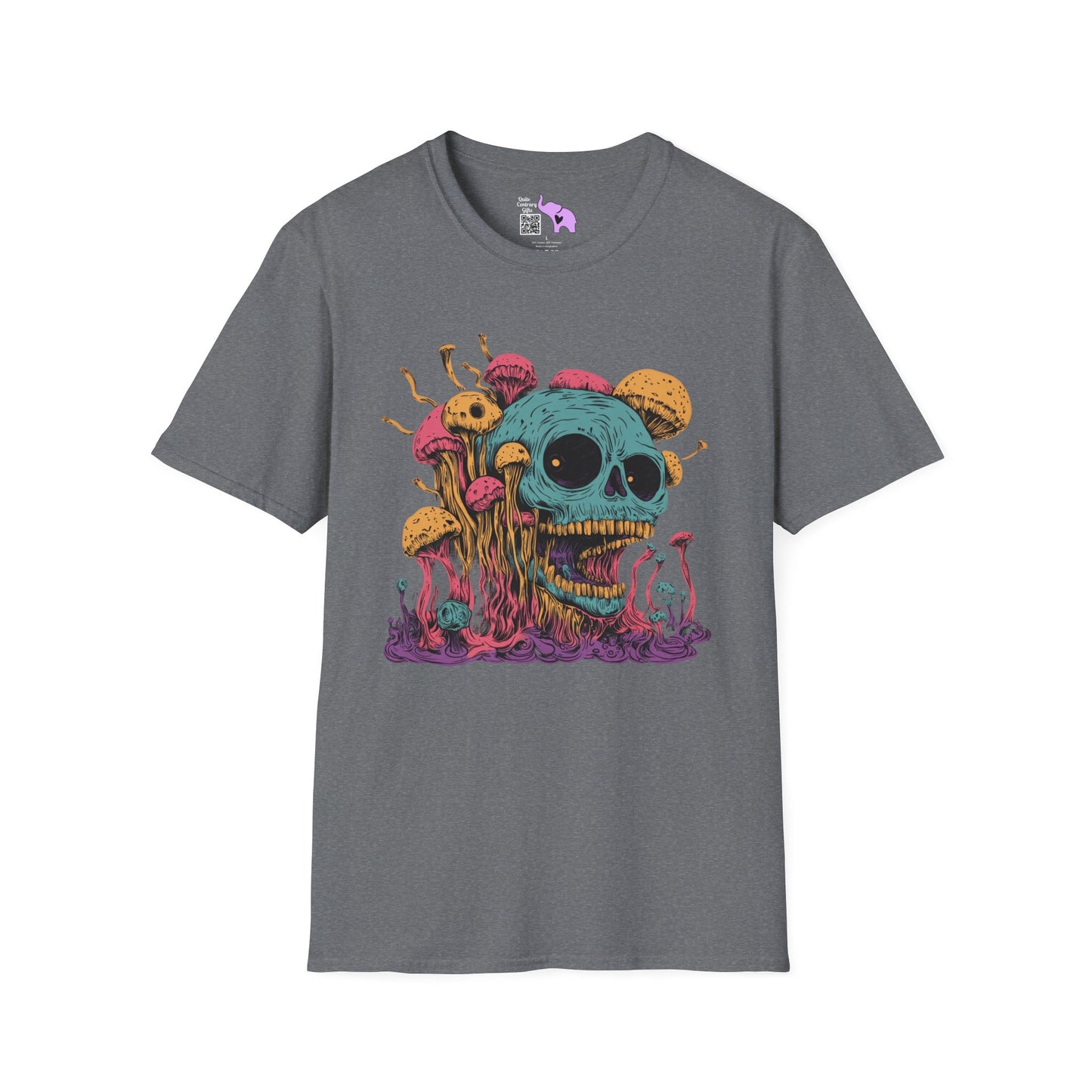Creepy Mushroom Skull Adult T-shirt