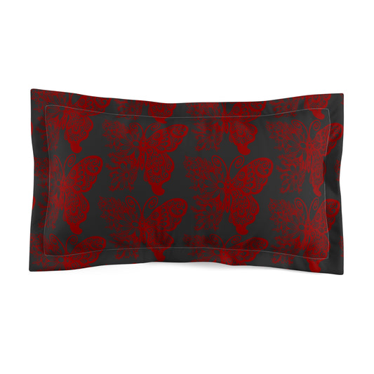 Crimson Flutter Microfiber Pillow Sham