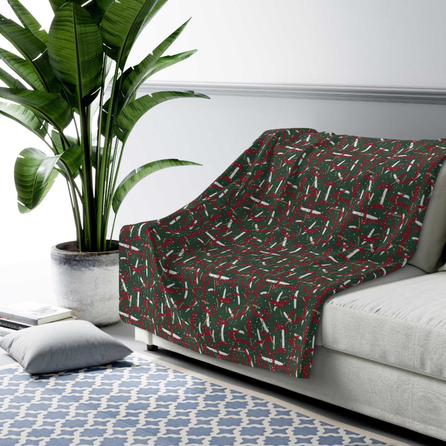 Holiday Brushstrokes Fleece Blanket