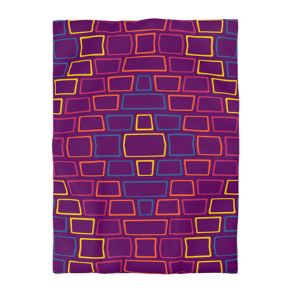 Purple Brick Wall Microfiber Duvet Cover