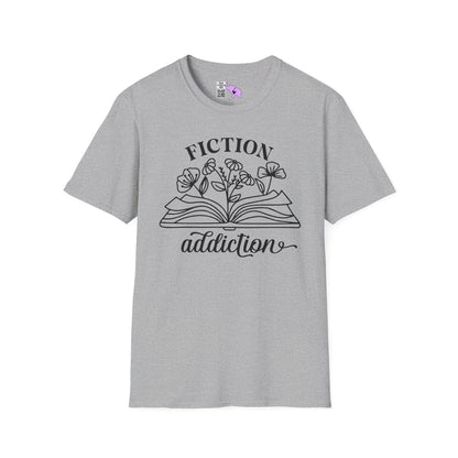 Fiction Addiction (Flowers, Open Book) Adult T-shirt