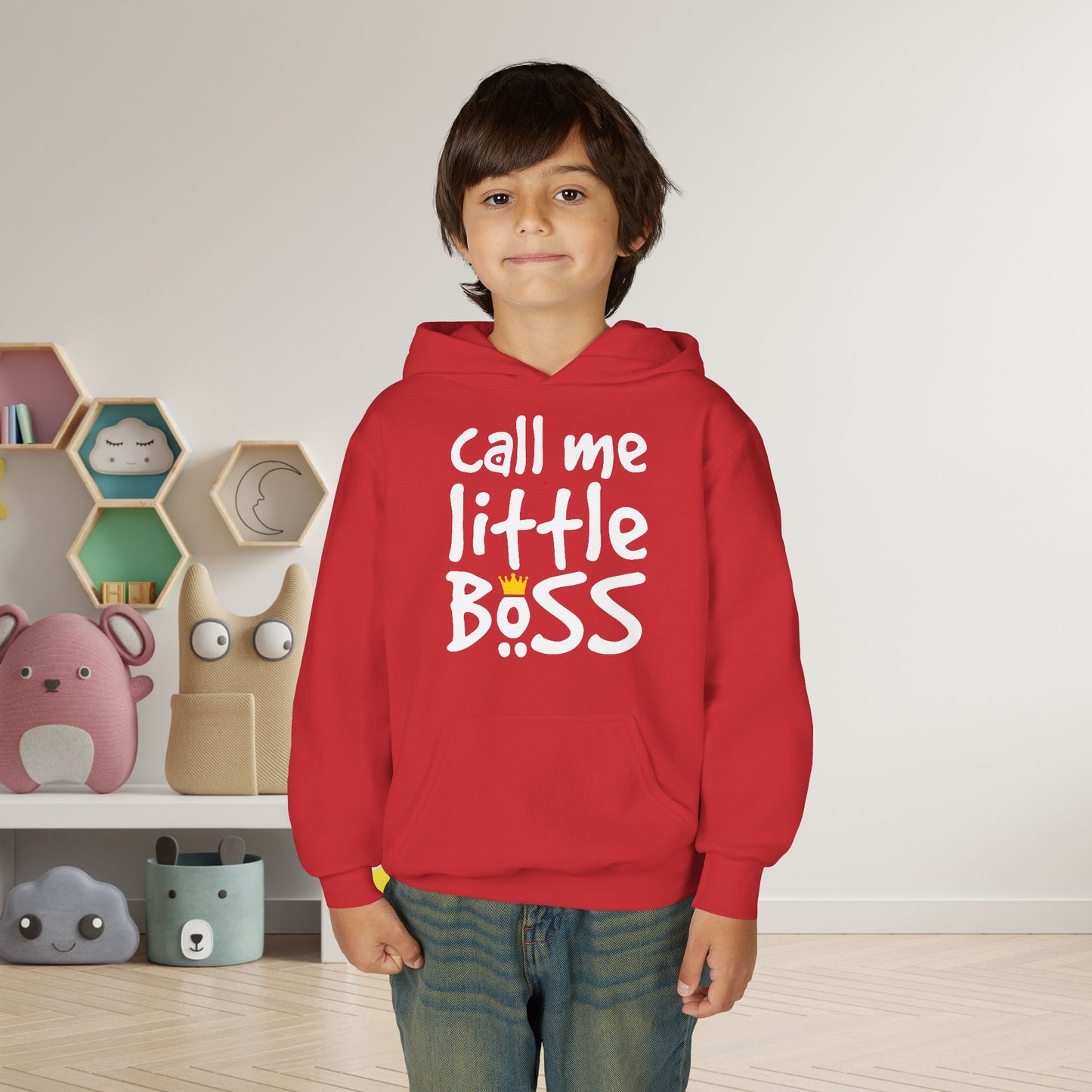 Call Me Little Boss Youth Heavy Blend Hoodie