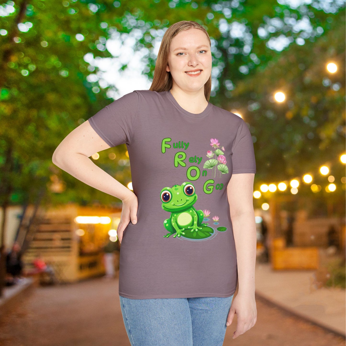 Fully Rely On God Frog Meaning Adult T-shirt