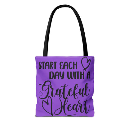 Start Each Day With A Grateful Heart Canvas Tote Bag