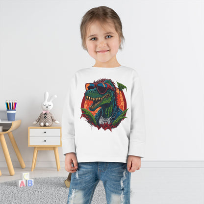 Cool Dinosaur Toddler Long Sleeve Tee