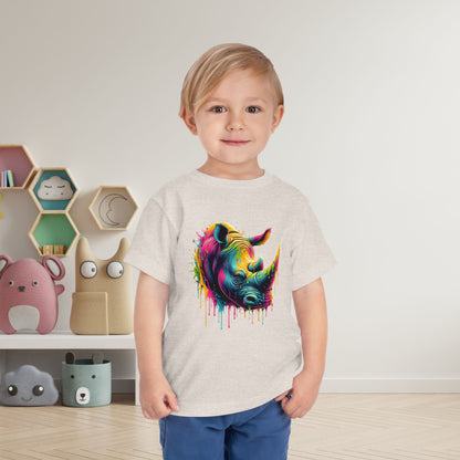 Colorful Rhino Toddler Tee
