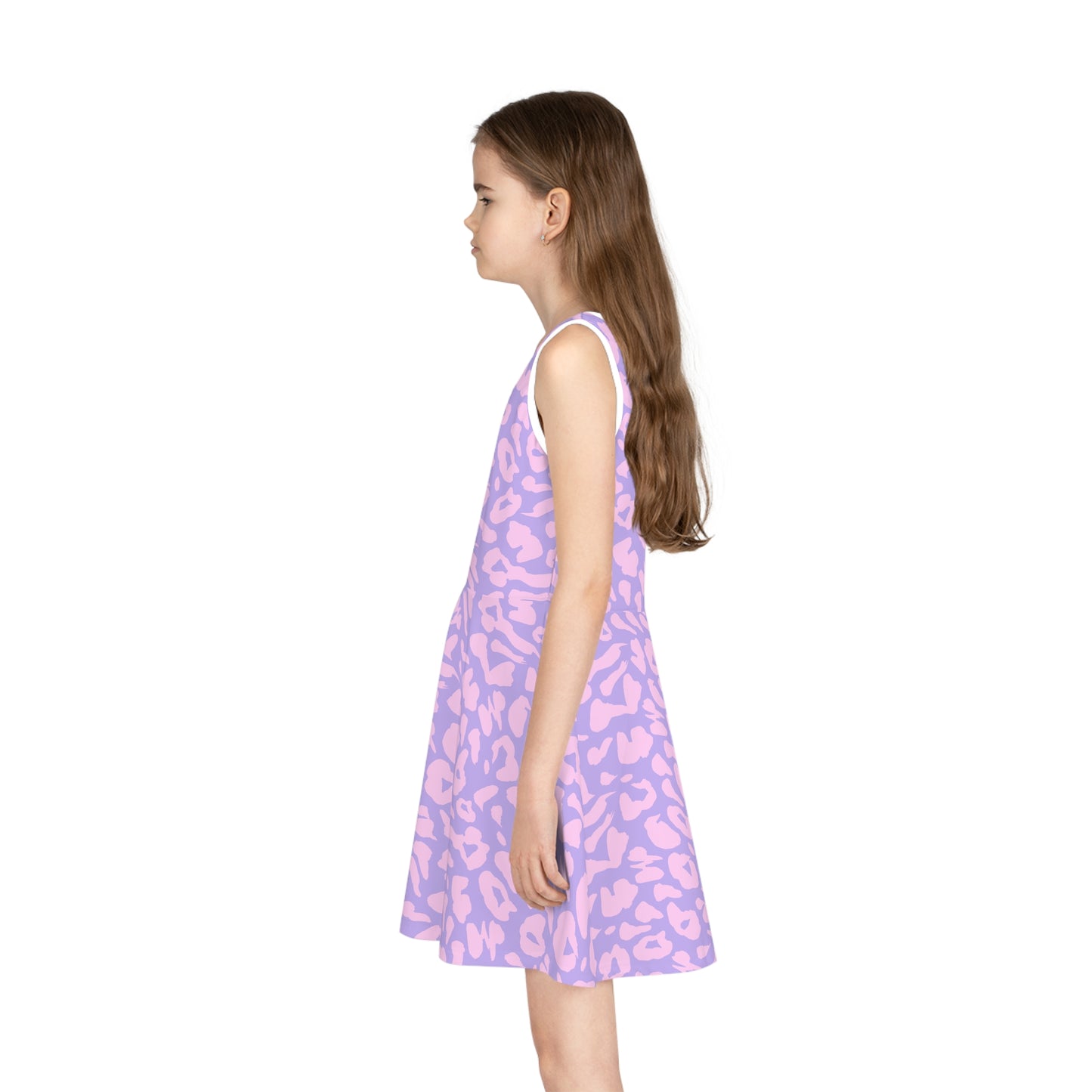 Cotton Candy Cheetah Print Girls' Sleeveless Sundress