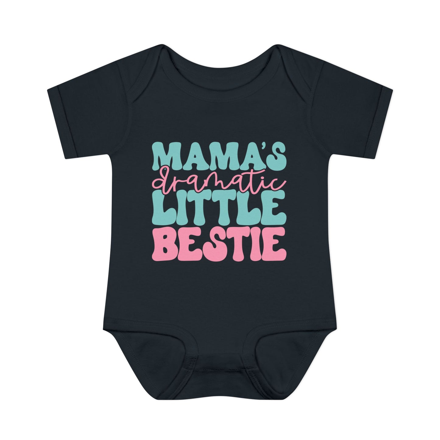 Mama's Dramatic Little Bestie Baby Rib Bodysuit
