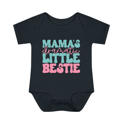 Mama's Dramatic Little Bestie Baby Rib Bodysuit