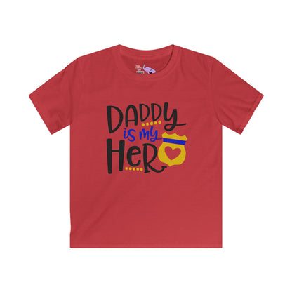 Daddy Is My Hero (Law Enforcement) Youth Softstyle Tee