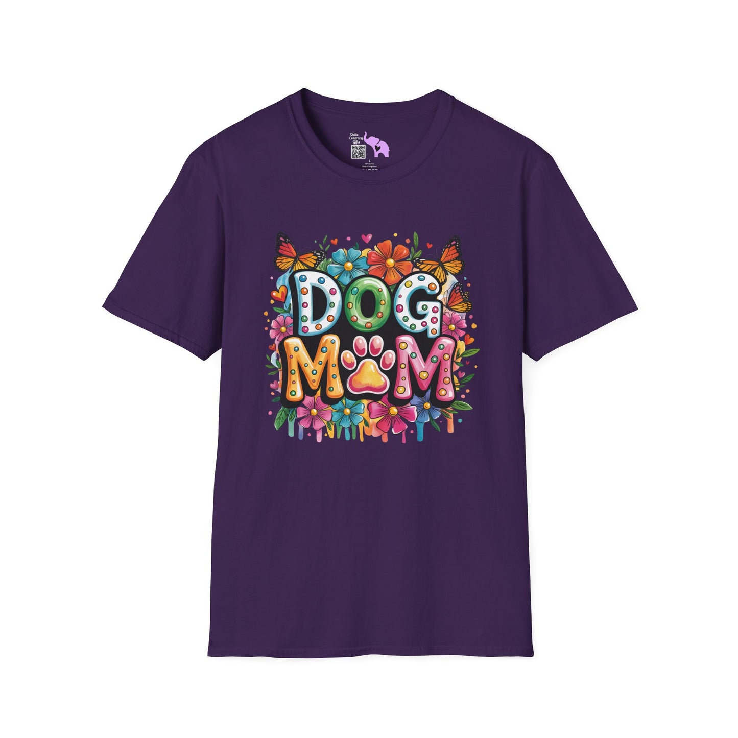 Floral Dog Mom Adult Unisex Tshirt