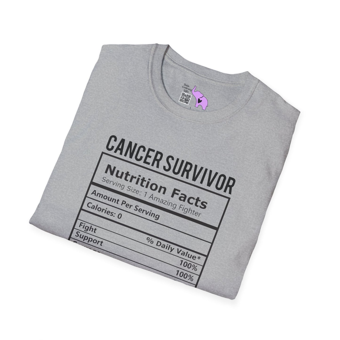 Cancer Survivor Nutrition Facts Adult T-shirt