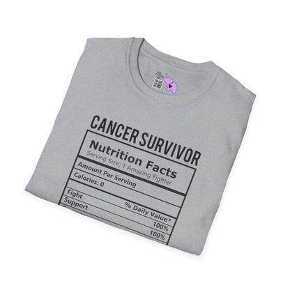 Cancer Survivor Nutrition Facts Adult T-shirt