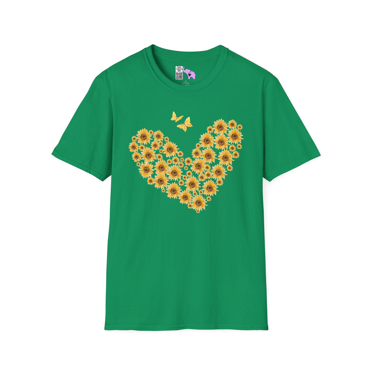Sunflower Heart & Butterflies Adult T-shirt