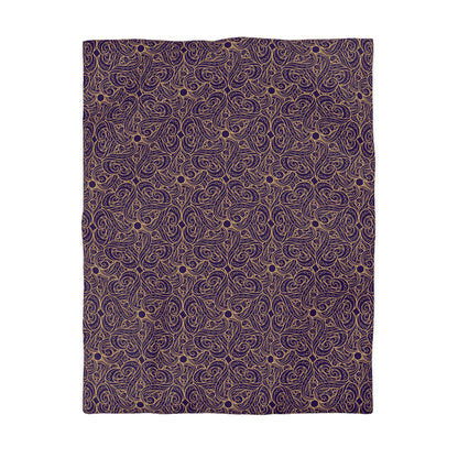 Golden Amethyst Radiance Mandala Microfiber Duvet Cover