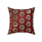 Majestic Crimson Daisies Throw Pillow